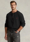 Polo Ralph Lauren Slub Jersey Henley Shirt In Polo Black