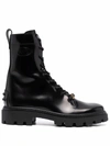 Tod's Black Chain Ankle Boots In Black