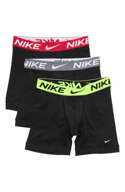 Nike Assorted 3-pack Boxer Briefs In Black/ Volt Wb/ C