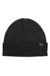 Amicale Marled Ribbed Cuff Cashmere Beanie In 002blkch