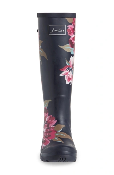 Joules 'welly' Print Rain Boot In Navy Floral