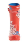Joules Print Molly Welly Rain Boot In Red All Over Floral