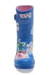 Joules Print Molly Welly Rain Boot In Blue Multi Floral