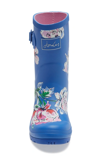 Joules Print Molly Welly Rain Boot In Blue Multi Floral