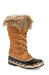 Sorel Joan Of Arctic Faux Fur Waterproof Snow Boot In Camel Brown Suede