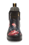 Joules Wellibob Short Rain Boot In Black Floral