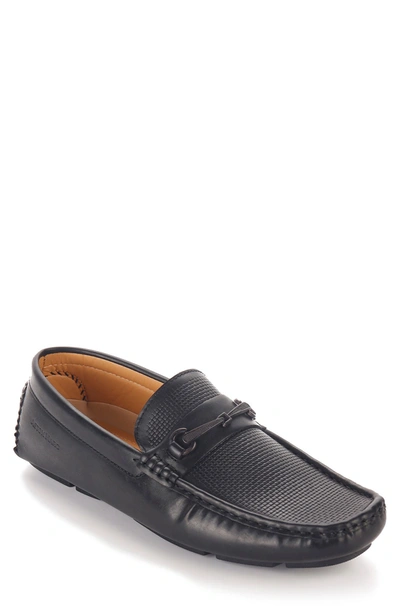 Aston Marc Men's Embossed Bit Driving Shoes In Black