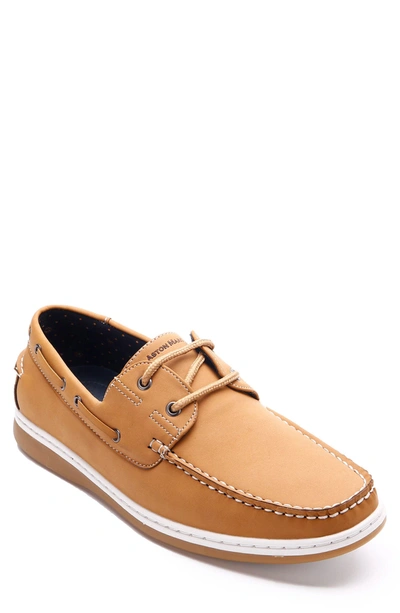 Aston Marc Men's Faux Nubuck Boat Shoes In Tan