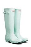 Hunter Original High Gloss Waterproof Boot In Spearmint