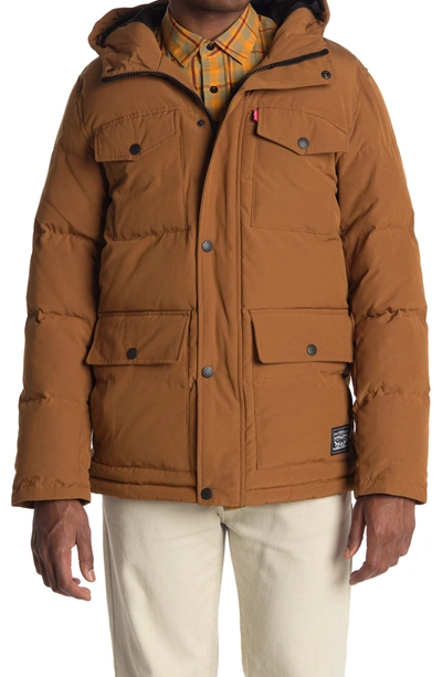Levi's Arctic Cloth Heavyweight Parka Jacket In Brown
