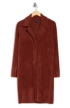 Evolution By Cyrus Faux Fur Notch Lapel Coat In Marcoon