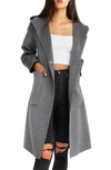 Belle & Bloom Walk This Way Wool Coat In Dark Grey