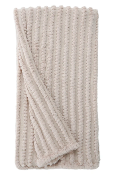 Donna Salyers Fabulous-furs Knitted Faux Fur Throw Blanket In Sand