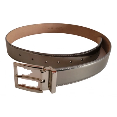 Pre-owned Dolce & Gabbana Patent Leather Belt In Brown