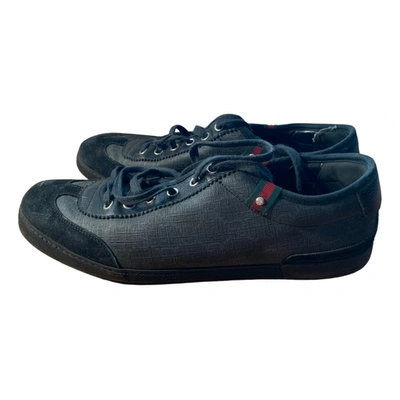 Pre-owned Gucci G74 Cloth Low Trainers In Black