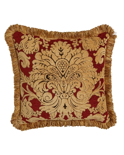 Austin Horn Collection Bellissimo Square Chenille Pillow With Fringe, 20"sq.