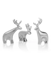 Nambe Holiday Miniature Dasher Reindeer Figurine Set
