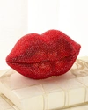 Jay Strongwater Overstoned Lips Box In Ruby