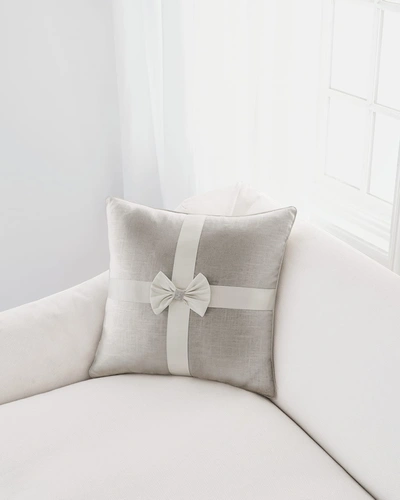 Eastern Accents Gift Bow Decorative Pillow In Silver