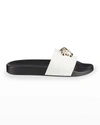 Versace Women's La Medusa Pool Slides In White/black