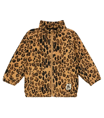 Mini Rodini Kids' Leopard-print Fleece Jacket In Neutrals