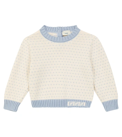 Fendi Baby Jacquard Cotton-blend Sweater In Sally+sagittarius