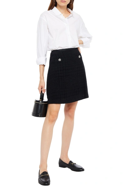 Claudie Pierlot Savanna Tweed Mini Skirt In Black