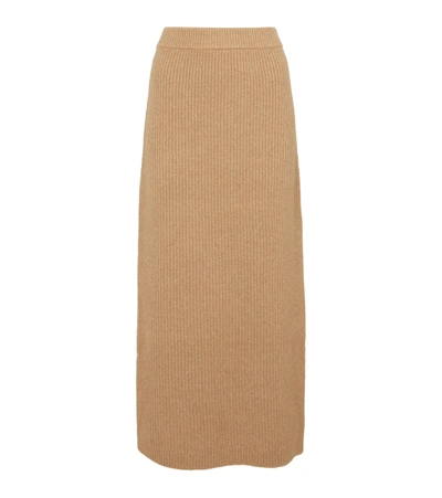 Altuzarra Wetherby Side-slit Merino-blend Midi Skirt In Edgewood