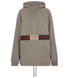 Gucci Logo-patch Long-sleeve Top In Grey