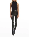 Commando Animal-printed Faux-leather Leggings In Moss Snake