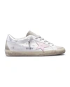 Golden Goose Superstar Mixed Leather Low-top Sneakers In White Ice Orchid