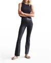 Commando High-rise Faux Leather Flared Legging In Black