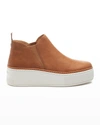 Jslides Mika Leather Slip-on Mid Sneakers In Cognac Distressed
