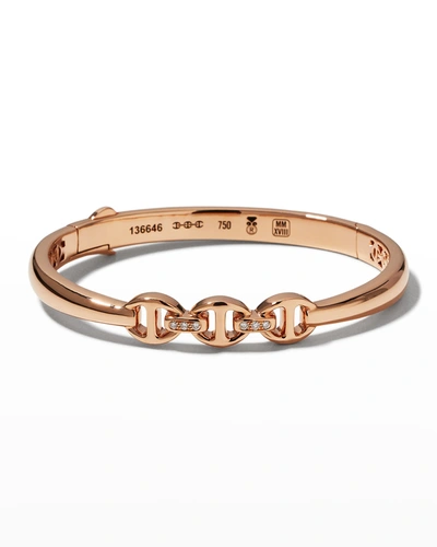 Hoorsenbuhs Sirkel 18k Rose Gold Diamond Tri-link Bridge Bracelet