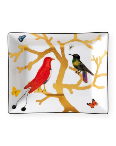 Bernardaud Aux Oiseaux Rectangular Dish, 7.9" X 6.3" In White