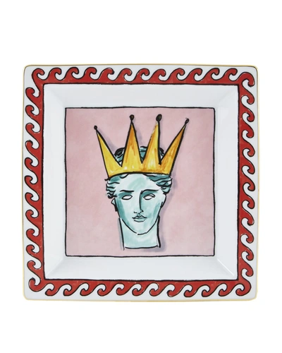 Richard Ginori Neptune's Voyage Vide Poche Plate, Pink