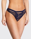 Else Petunia Sporty Lace Thong In Blue Mist