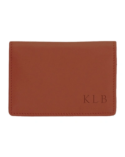 Royce New York Leather Business Card Holder In Tan