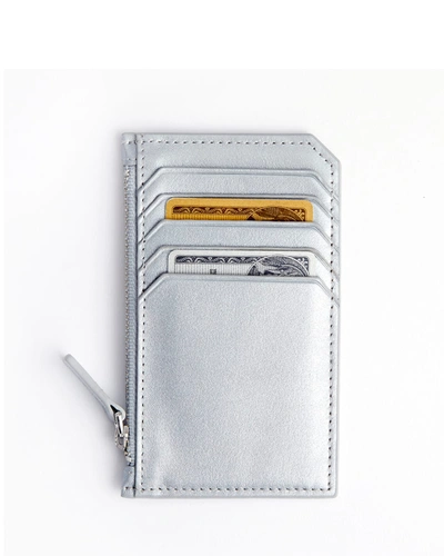 Royce New York Zippered Credit Card Case In Silver