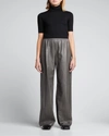 Majestic Soft Touch Elbow-sleeve Turtleneck In 002 Noir
