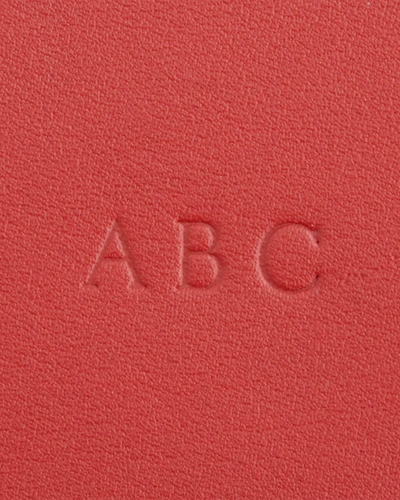 Royce New York Monogrammed Leather Card Holder Wallet In Red