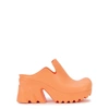 Bottega Veneta Orange Flash 95 Platform Rubber Clogs In Peach