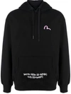 EVISU X SFERA EBBASTA LOGO-EMBROIDERED COTTON HOODIE