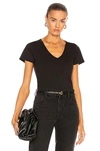 Nili Lotan Carol Vneck Tee Shirt In Washed Black