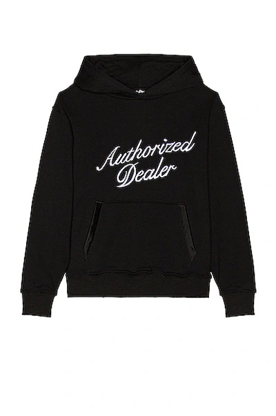 Just Don Authorized Dealer Slogan-print Cotton Hoodie In Black
