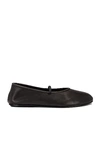 The Row Elastic Ballet Black Nappa Slippers In Black