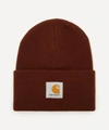 Carhartt Purl-knit Logo-patch Beanie In Offroad