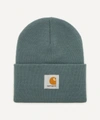 Carhartt Watch Hat Logo-patch Beanie In Eucalyptus