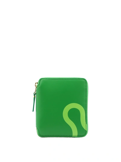 Comme Des Garçons Ruby Eyes Leather Wallet In Green