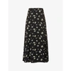 Reformation Womens Daisy Bea Floral-print High-waist Crepe Midi Skirt 8